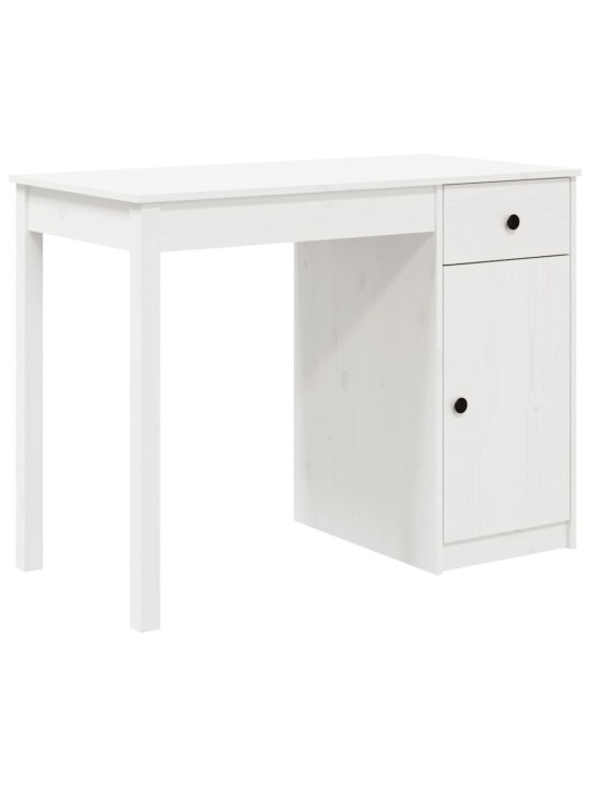 Psací stůl bílý 100 x 50 x 75 cm masivní borové dřevo