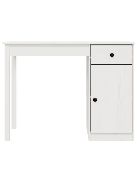 Psací stůl bílý 100 x 50 x 75 cm masivní borové dřevo