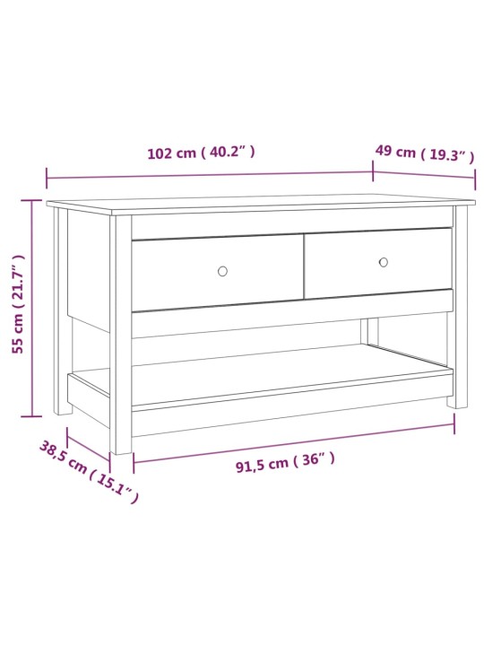 Konferenční stolek 102 x 49 x 55 cm masivní borové dřevo