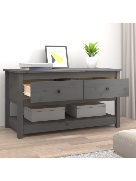 Konferenční stolek šedý 102 x 49 x 55 cm masivní borové dřevo