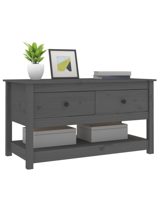 Konferenční stolek šedý 102 x 49 x 55 cm masivní borové dřevo
