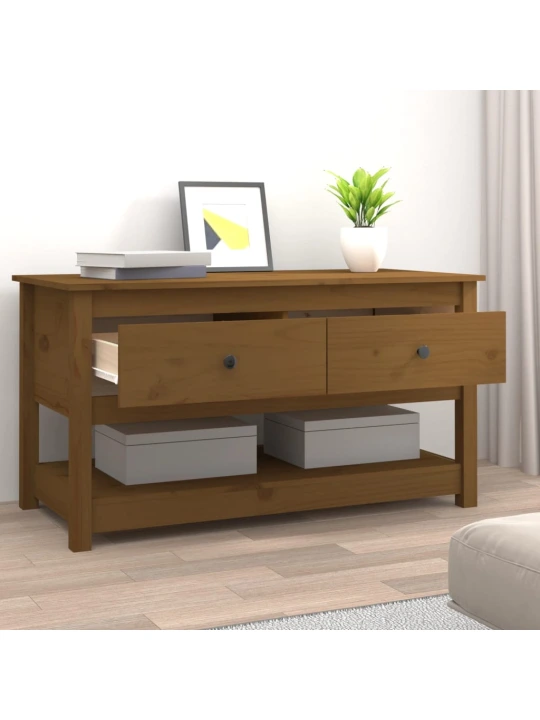 Konferenční stolek medově hnědý 102x49x55 cm masivní borovice