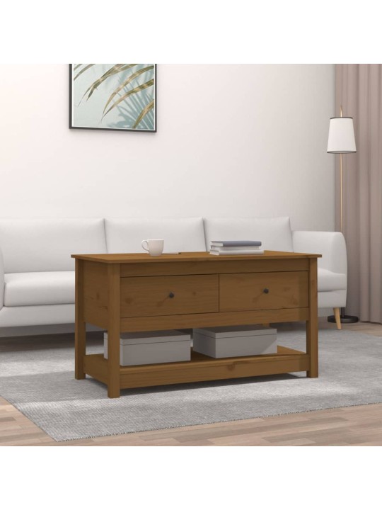 Konferenční stolek medově hnědý 102x49x55 cm masivní borovice