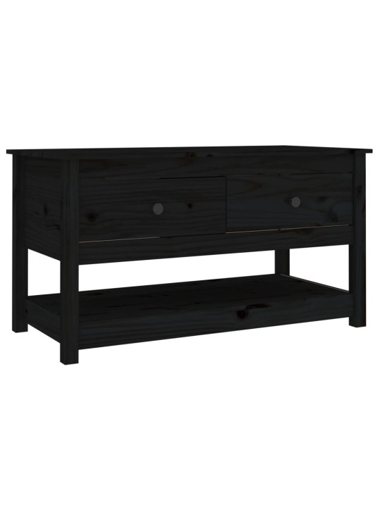 Konferenční stolek černý 102 x 49 x 55 cm masivní borové dřevo