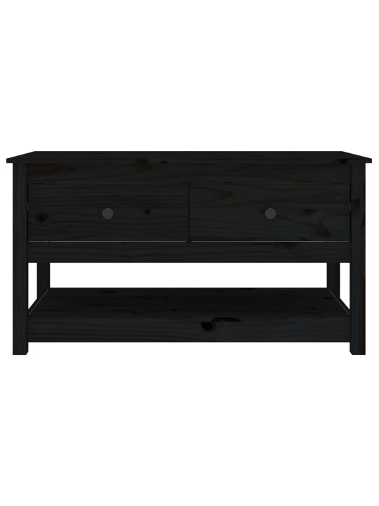 Konferenční stolek černý 102 x 49 x 55 cm masivní borové dřevo