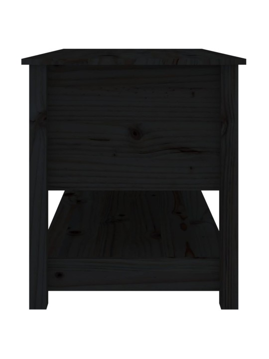 Konferenční stolek černý 102 x 49 x 55 cm masivní borové dřevo