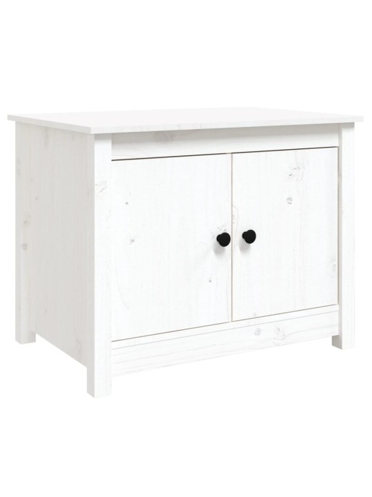 Konferenční stolek bílý 71 x 49 x 55 cm masivní borové dřevo