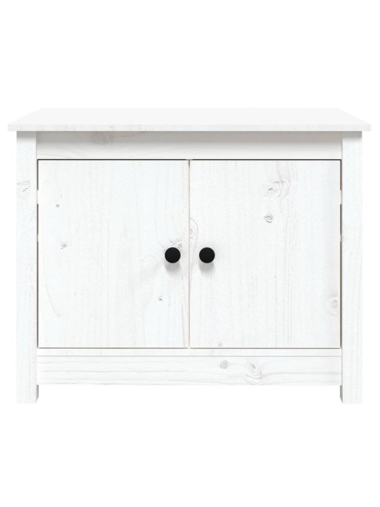 Konferenční stolek bílý 71 x 49 x 55 cm masivní borové dřevo