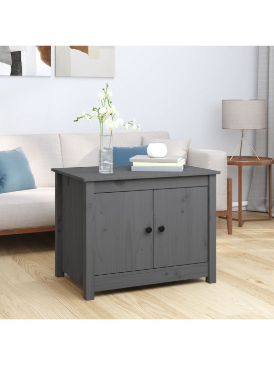 Konferenční stolek šedý 71 x 49 x 55 cm masivní borové dřevo