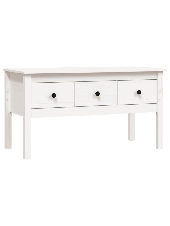 Konferenční stolek bílý 102 x 49 x 55 cm masivní borové dřevo