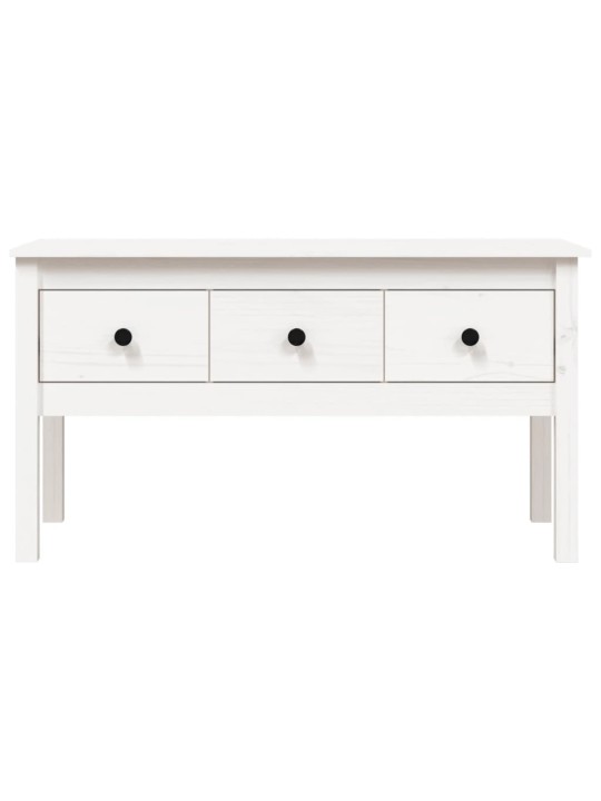 Konferenční stolek bílý 102 x 49 x 55 cm masivní borové dřevo