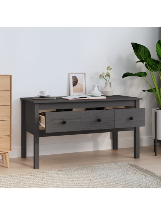Konferenční stolek šedý 102 x 49 x 55 cm masivní borové dřevo
