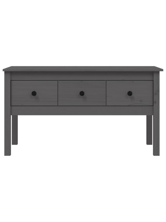 Konferenční stolek šedý 102 x 49 x 55 cm masivní borové dřevo