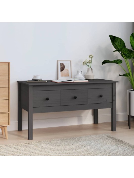Konferenční stolek šedý 102 x 49 x 55 cm masivní borové dřevo