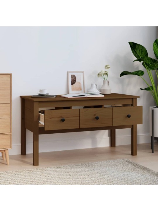 Konferenční stolek medově hnědý 102x49x55 cm masivní borovice