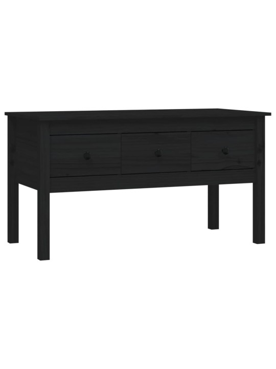 Konferenční stolek černý 102 x 49 x 55 cm masivní borové dřevo