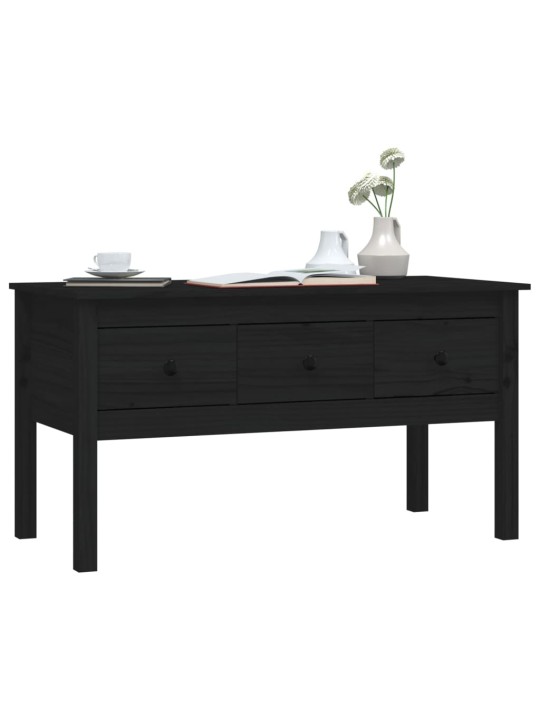 Konferenční stolek černý 102 x 49 x 55 cm masivní borové dřevo