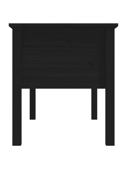 Konferenční stolek černý 102 x 49 x 55 cm masivní borové dřevo