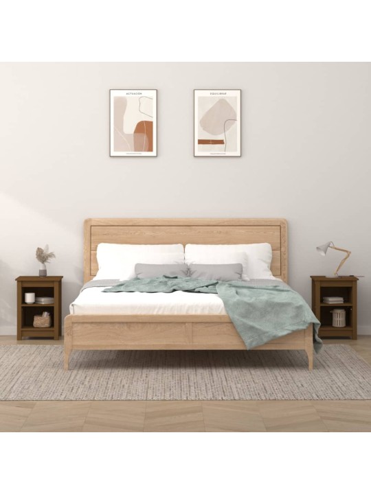 Noční stolky 2 ks medově hnědé 40 x 35 x 55 cm masivní borovice