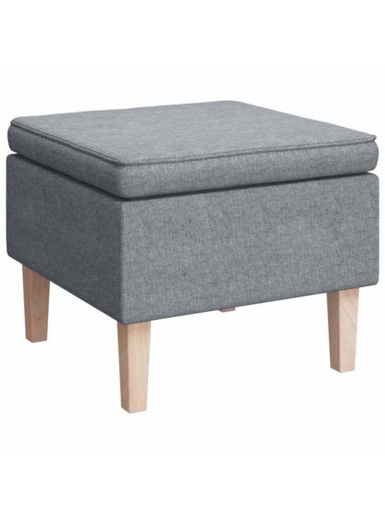 Houpací křeslo se stoličkou světle šedé textil