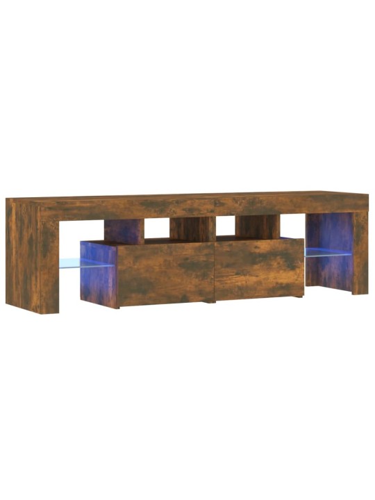 TV skříňka s LED osvětlením kouřový dub 140 x 36,5 x 40 cm