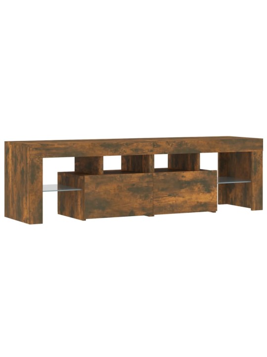 TV skříňka s LED osvětlením kouřový dub 140 x 36,5 x 40 cm