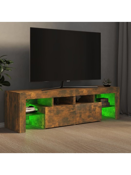 TV skříňka s LED osvětlením kouřový dub 140 x 36,5 x 40 cm