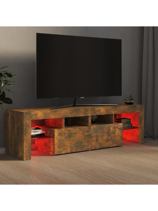 TV skříňka s LED osvětlením kouřový dub 140 x 36,5 x 40 cm