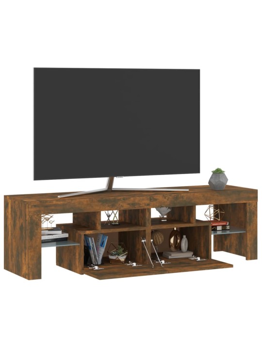TV skříňka s LED osvětlením kouřový dub 140 x 36,5 x 40 cm