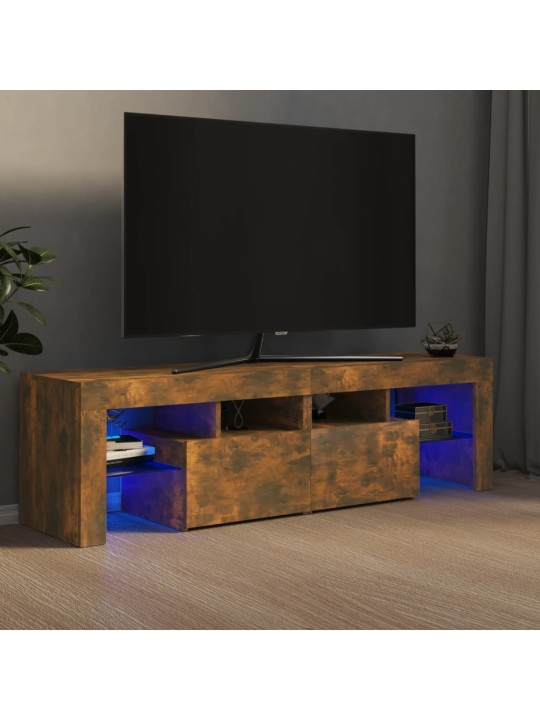 TV skříňka s LED osvětlením kouřový dub 140 x 36,5 x 40 cm