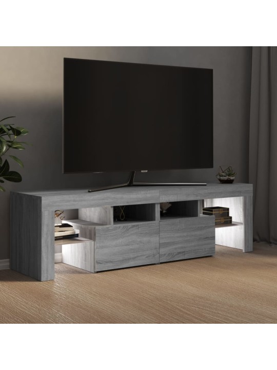Tv skříňka s led osvětlením šedá sonoma 140 x 36,5 x 40 cm