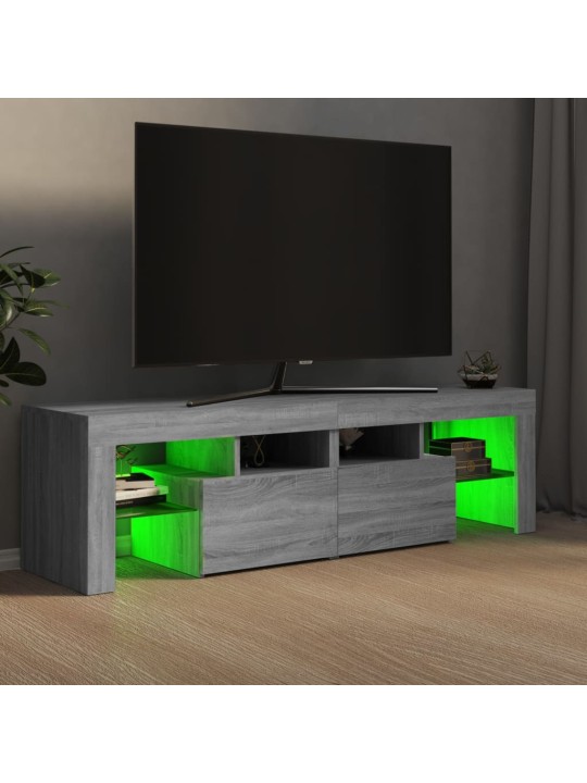 Tv skříňka s led osvětlením šedá sonoma 140 x 36,5 x 40 cm