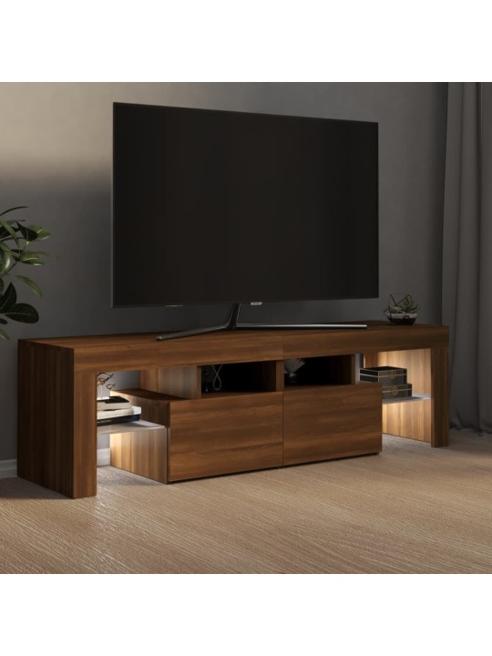 Tv skříňka s led osvětlením hnědý dub 140 x 36,5 x 40 cm