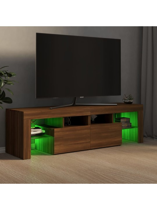 Tv skříňka s led osvětlením hnědý dub 140 x 36,5 x 40 cm