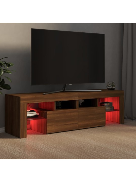 Tv skříňka s led osvětlením hnědý dub 140 x 36,5 x 40 cm