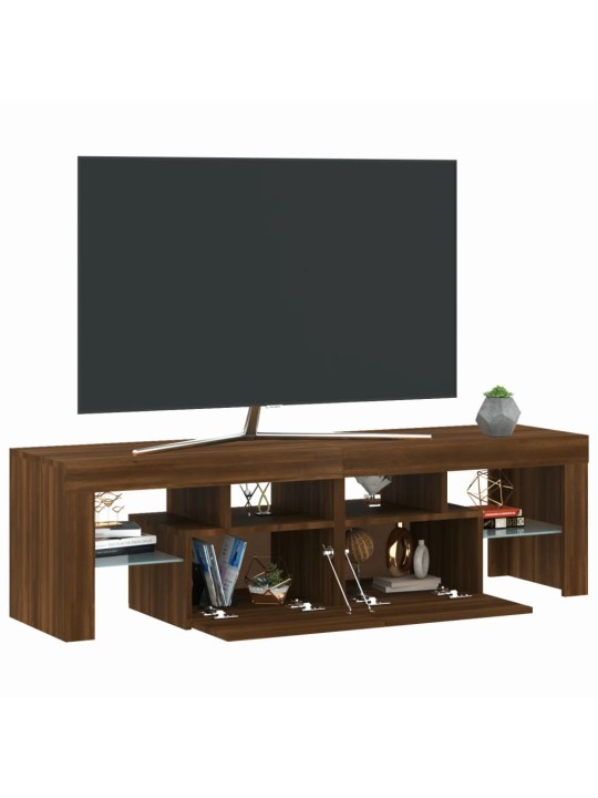 Tv skříňka s led osvětlením hnědý dub 140 x 36,5 x 40 cm