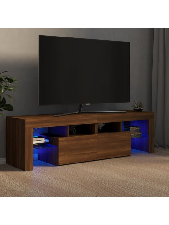 Tv skříňka s led osvětlením hnědý dub 140 x 36,5 x 40 cm