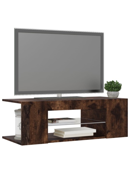 TV skříňka s LED osvětlením kouřový dub 90 x 39 x 30 cm