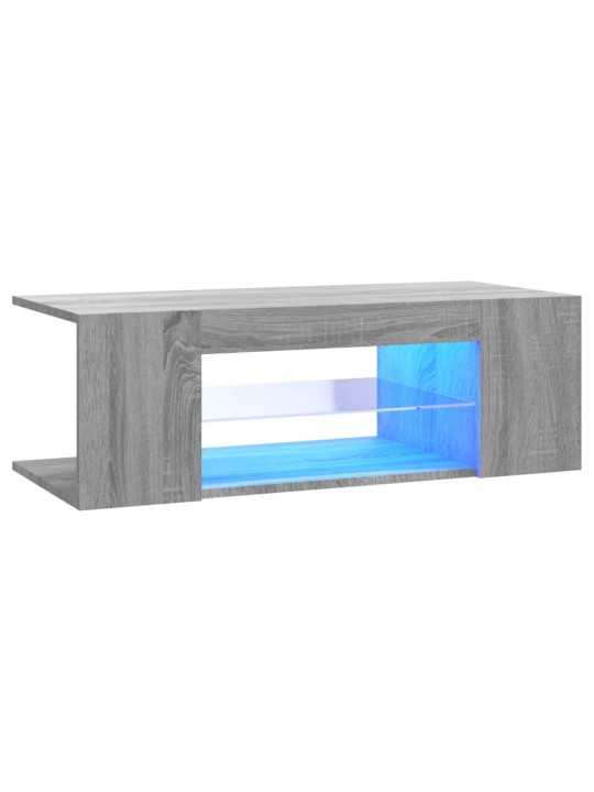 TV skříňka s LED osvětlením šedá sonoma 90 x 39 x 30 cm