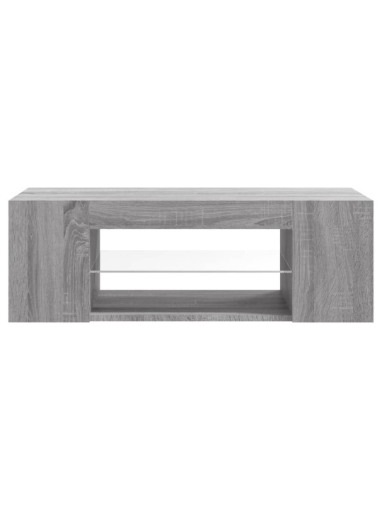 TV skříňka s LED osvětlením šedá sonoma 90 x 39 x 30 cm