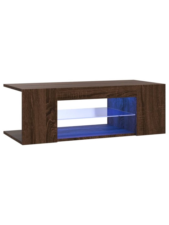 TV skříňka s LED osvětlením hnědý dub 90 x 39 x 30 cm