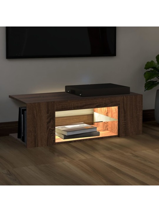 TV skříňka s LED osvětlením hnědý dub 90 x 39 x 30 cm