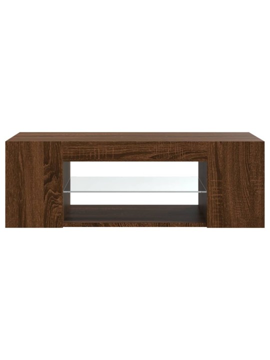 TV skříňka s LED osvětlením hnědý dub 90 x 39 x 30 cm