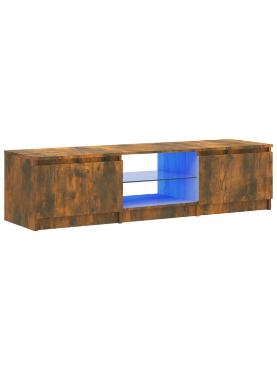 TV skříňka s LED osvětlením kouřový dub 140 x 40 x 35,5 cm