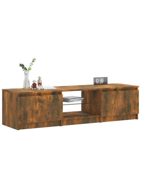 TV skříňka s LED osvětlením kouřový dub 140 x 40 x 35,5 cm