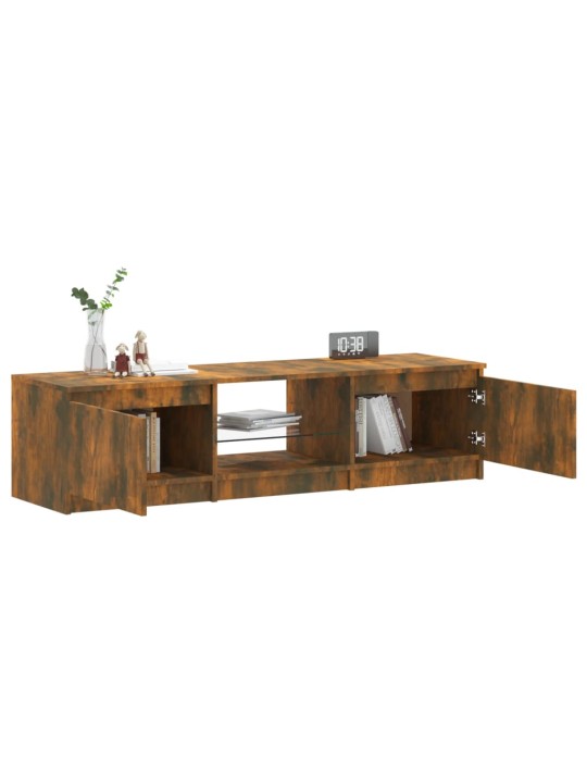 TV skříňka s LED osvětlením kouřový dub 140 x 40 x 35,5 cm