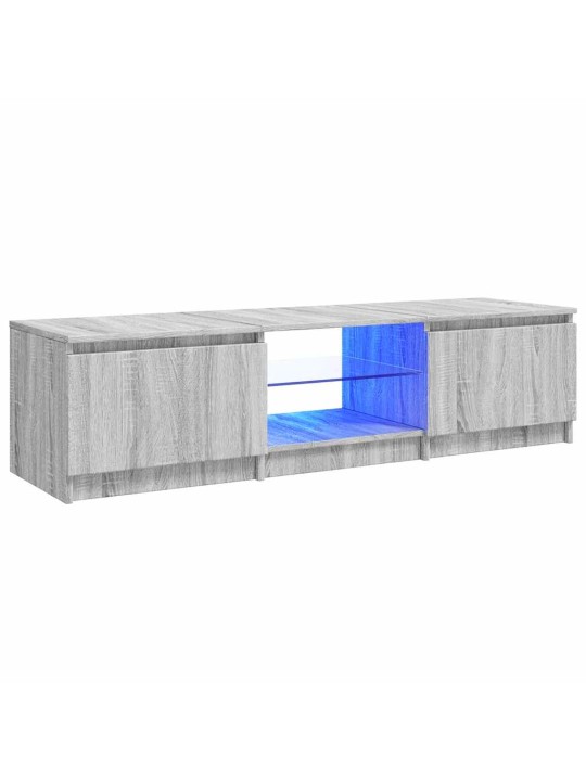 Tv skříňka s led osvětlením šedá sonoma 140x40x35,5 c