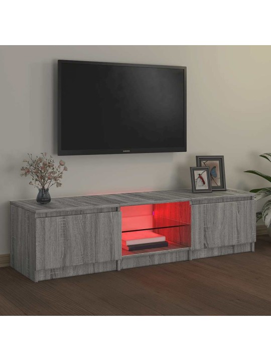 Tv skříňka s led osvětlením šedá sonoma 140x40x35,5 c