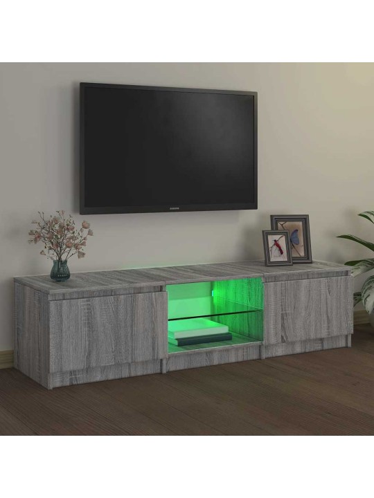 Tv skříňka s led osvětlením šedá sonoma 140x40x35,5 c