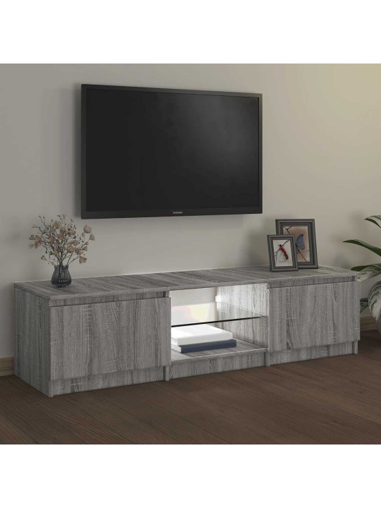 Tv skříňka s led osvětlením šedá sonoma 140x40x35,5 c